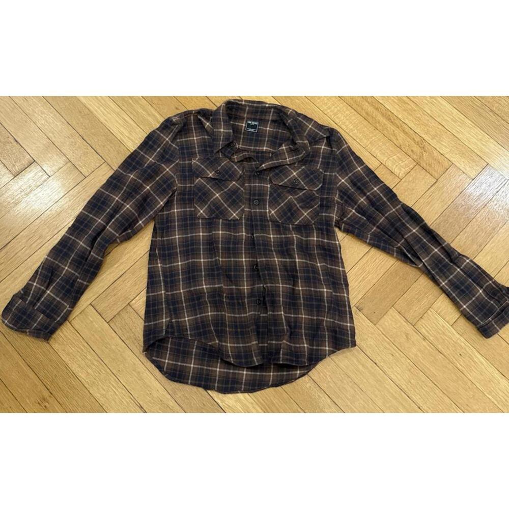Todd Snyder Men's Brown Plaid Casual Shirt